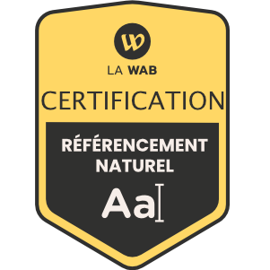 Badge de certification La Wab en référencement SEO